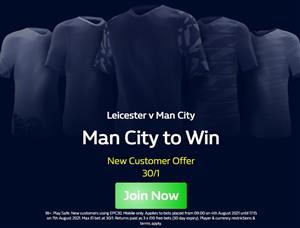 FA Community Shield - Get 30/1 for Man City to beat Leicester